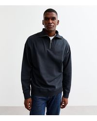 New Look - Regular Quarter Zip Cotton Jumper - Lyst
