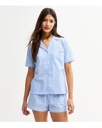 New Look - Poplin Stripe Shirt And Shorts Pyjama Set - Lyst