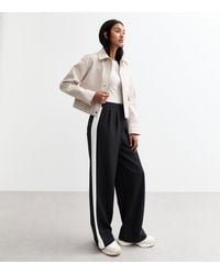 New Look - Side Stripe Tailored Wide Leg Jersey Trousers - Lyst