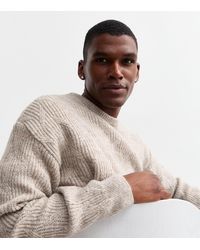 New Look - Regular Cable Knit Crew Neck Jumper - Lyst