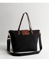 New Look - Foldover Logo Tab Tote Bag - Lyst
