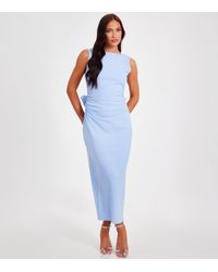 Quiz - Scuba Crepe Bow Back Midi Dress New Look - Lyst