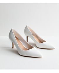 New Look - Wide Fit Leather-Look Stiletto Heel Court Shoes - Lyst