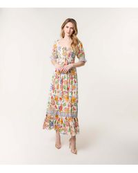 Blue Vanilla - Multicoloured Floral Print Square Neck Maxi Dress New Look - Lyst
