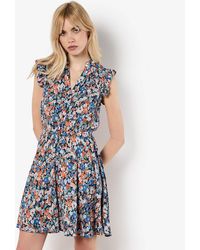 Apricot - Floral Print Mini Dress New Look - Lyst