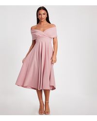 Quiz - Bardot Midi Skater Dress New Look - Lyst