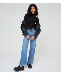 WKNDGIRL - Ribbed High Neck Long Sleeve Top New Look - Lyst