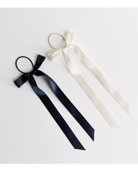 New Look - 2 Pack Of Satin Bow Hair Ties - Lyst