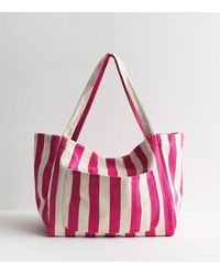 New Look - Striped Slouchy Tote Bag - Lyst
