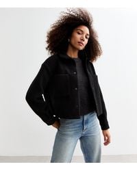 New Look - Textured Cropped Shacket - Lyst