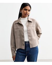 New Look - Petite Faux Suede Shacket - Lyst