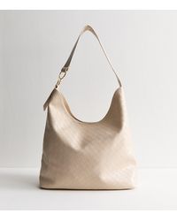 New Look - Faux Leather Woven Large Hobo Shoulder Bag - Lyst