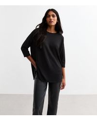 New Look - Soft Touch Three Quarter Sleeve Top - Lyst