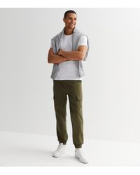 New Look - Cotton Relaxed Fit Cuffed Crop Cargo Trousers - Lyst