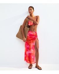 New Look - Ombre Print Ruched Side Hem Slit Maxi Beach Skirt - Lyst
