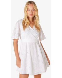 Apricot - Floral Kimono Mini Wrap Dress New Look - Lyst