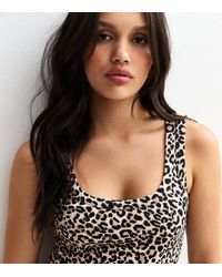 New Look - Leopard Print Scoop Neck Vest - Lyst