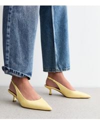 New Look - Faux Leather Slingback Kitten Heel Court Shoes Vegan - Lyst