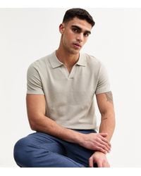 New Look - Regular Textured Knit Polo Top - Lyst
