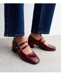 New Look - Patent Leather-Look Heeled Mary Jane Shoes - Lyst