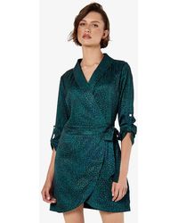 Apricot - Leopard Wrap Mini Dress New Look - Lyst