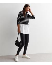 New Look - Stripe Fine Knit 2-In-1 Jumper - Lyst