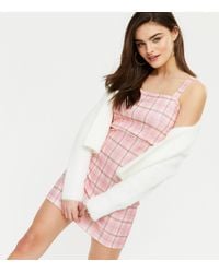 Cutie London Pink Check Pinafore Dress New Look