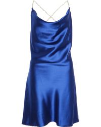 Quiz Satin Chain Strap Mini Dress New Look - Blue