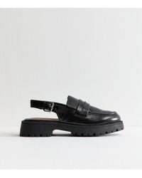 New Look - Faux Leather Chunky Slingback Loafers - Lyst