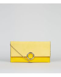 new look yellow clutch bag