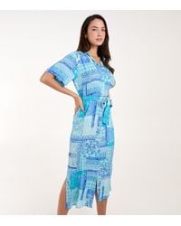 Blue Vanilla - Abstract Print Midi Shirt Dress Vanilla New Look - Lyst