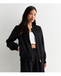 New Look - Petite Zip Up Bomber Jacket - Lyst