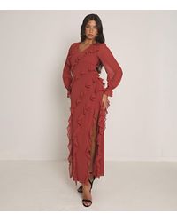 WKNDGIRL - Ruffle Flare Sleeve Maxi Dress New Look - Lyst