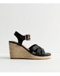 New Look - Wide Fit Multi Strap Faux Leather Wedge Sandals Vegan - Lyst