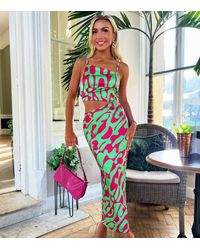 AX Paris - Abstract Print Cut Out Maxi Dress New Look - Lyst