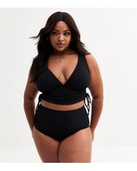 New Look - Plus Size Textured Jersey High Waisted Bikini Bottoms Curves - Lyst