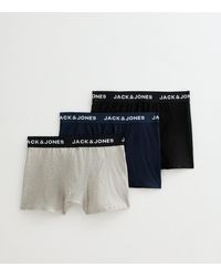 Jack & Jones - Pack Of 3 Multicoloured Branded Boxers New Look - Lyst