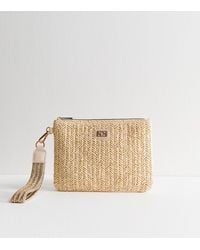 New Look - Woven Raffia Look Clutch Bag - Lyst
