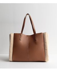 New Look - Borg Winged Aviator Tote Bag Vegan - Lyst