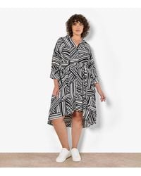 Apricot - Plus Size Geometric Shirt Midi Dress Curves New Look - Lyst