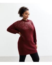 New Look Plus Size Christmas Sequin Embellished Jumper Curves in Pink Lyst UK