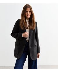 New Look - Textured Single Breasted Oversized Blazer - Lyst