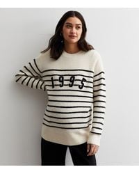 New Look - Maternity Off Knit Stripe 1995 Logo Jumper - Lyst