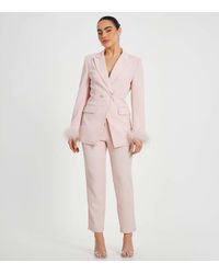 Quiz - Petite Straight Leg Trousers New Look - Lyst