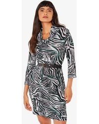 Apricot - Light Zebra Print Cowl Neck Knit Dress New Look - Lyst