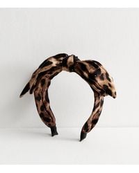 New Look - Diamantè Embellished Leopard Print Headband - Lyst