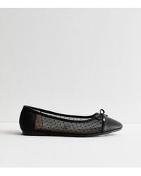 New Look - Wide Fit Mesh Polka Dot Ballet Pumps - Lyst