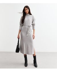 New Look - Soft Touch Roll Neck Long Sleeve Jersey Midi Dress - Lyst