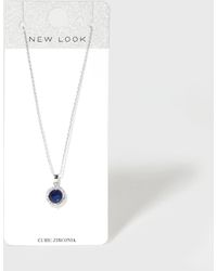 New Look Cubic Zirconia Pendant Necklace - Blue