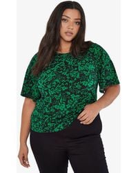 Apricot - Plus Size Floral Flutter Sleeve Top Curves New Look - Lyst